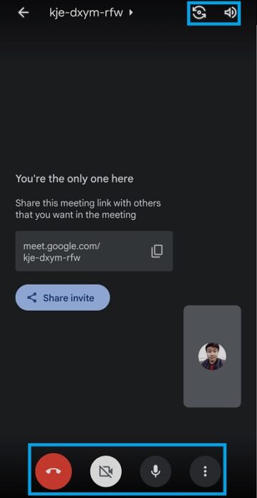 google meet app controls