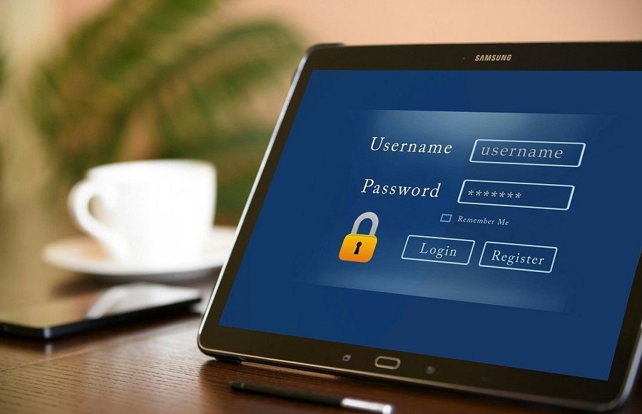 password on a display screen