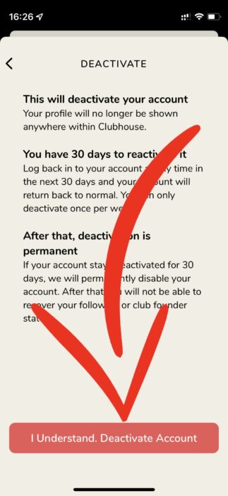 5. steps to delete clubhouse account new