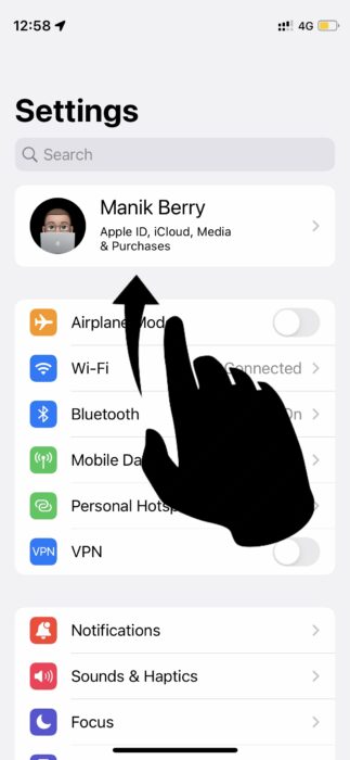 Изменить имя AirDrop на iPhone 1