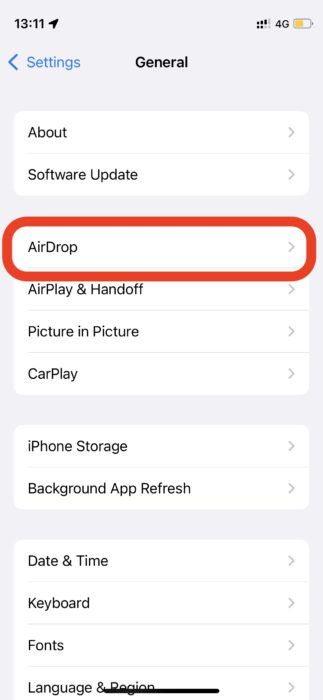 Change AirDrop settings 3