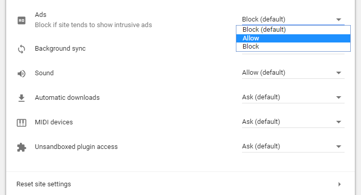 how to disable enabled ad blocker on google chrome