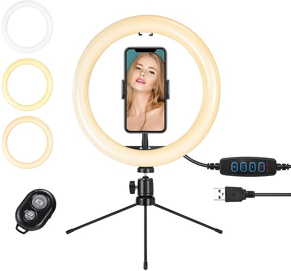 best tech gifts for christmas - Lomotech Ring Light with Phone Tripod