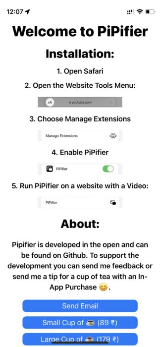 PiPifier on iPhone