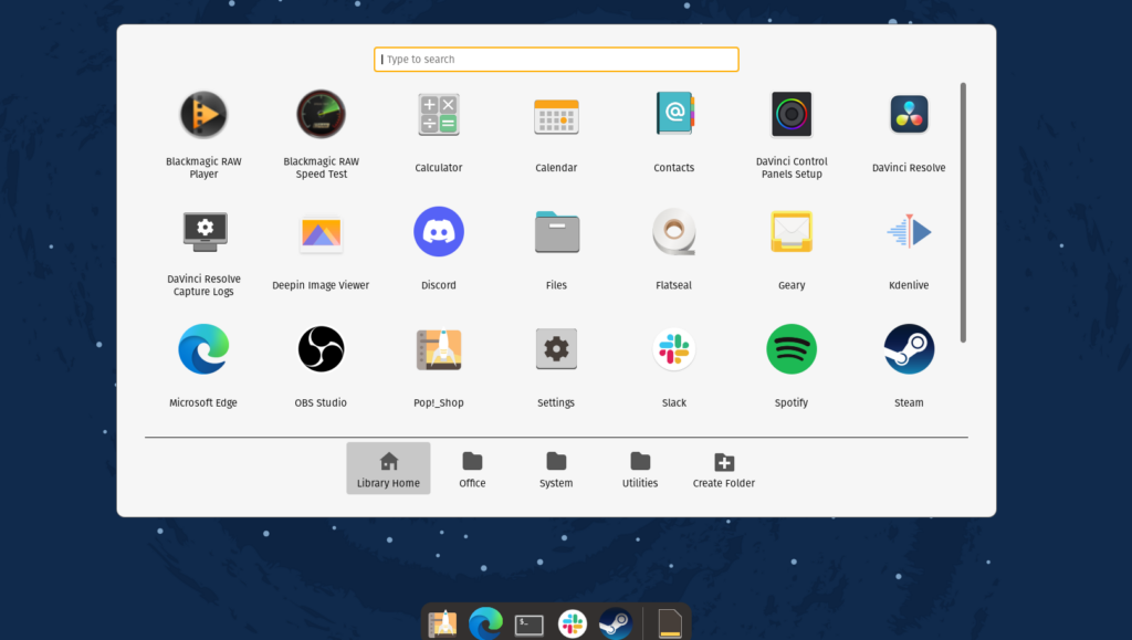 Pop! _OS 21.10 Application Library
