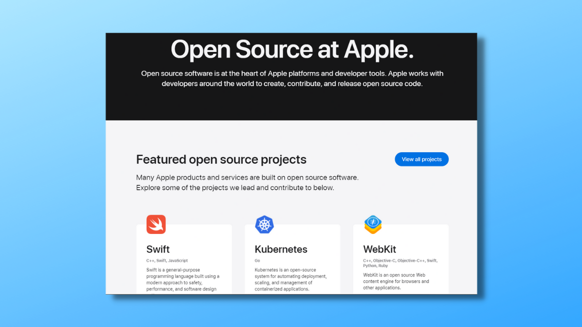 apple open source website