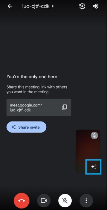 apply visual effect during a call on meet mobile app