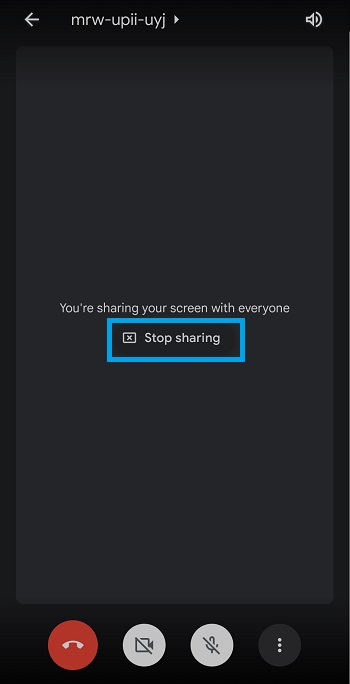 stop sharing on phone