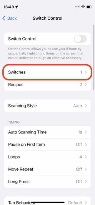 Create new switch on iPhone- 3