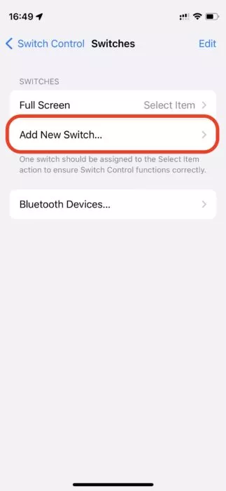 Create new switch on iPhone- 4