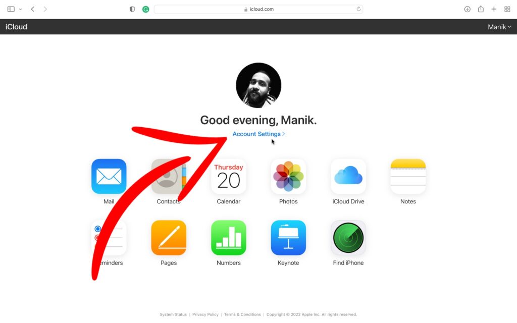 How to change iCloud profile picture from iCloud website- 1
