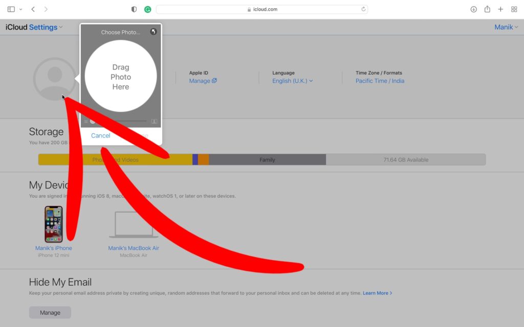 How to change iCloud profile picture from iCloud website- 2