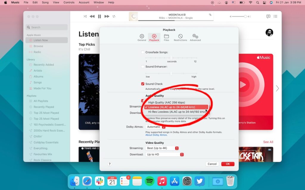 How to listen Apple lossless on Mac- 5