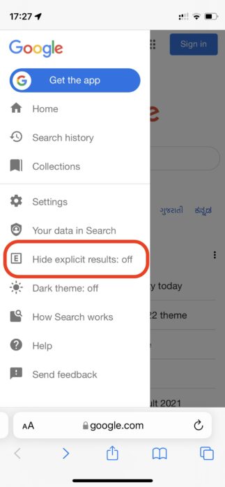 How to turn Google SafeSearch on/off on mobile browser- 2