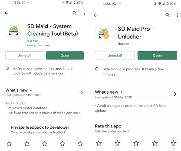 SD Maid and Pro unlocker apps download