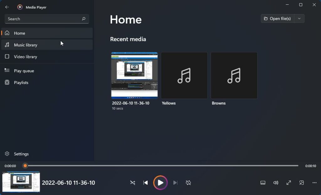 Windows 11 Media Player