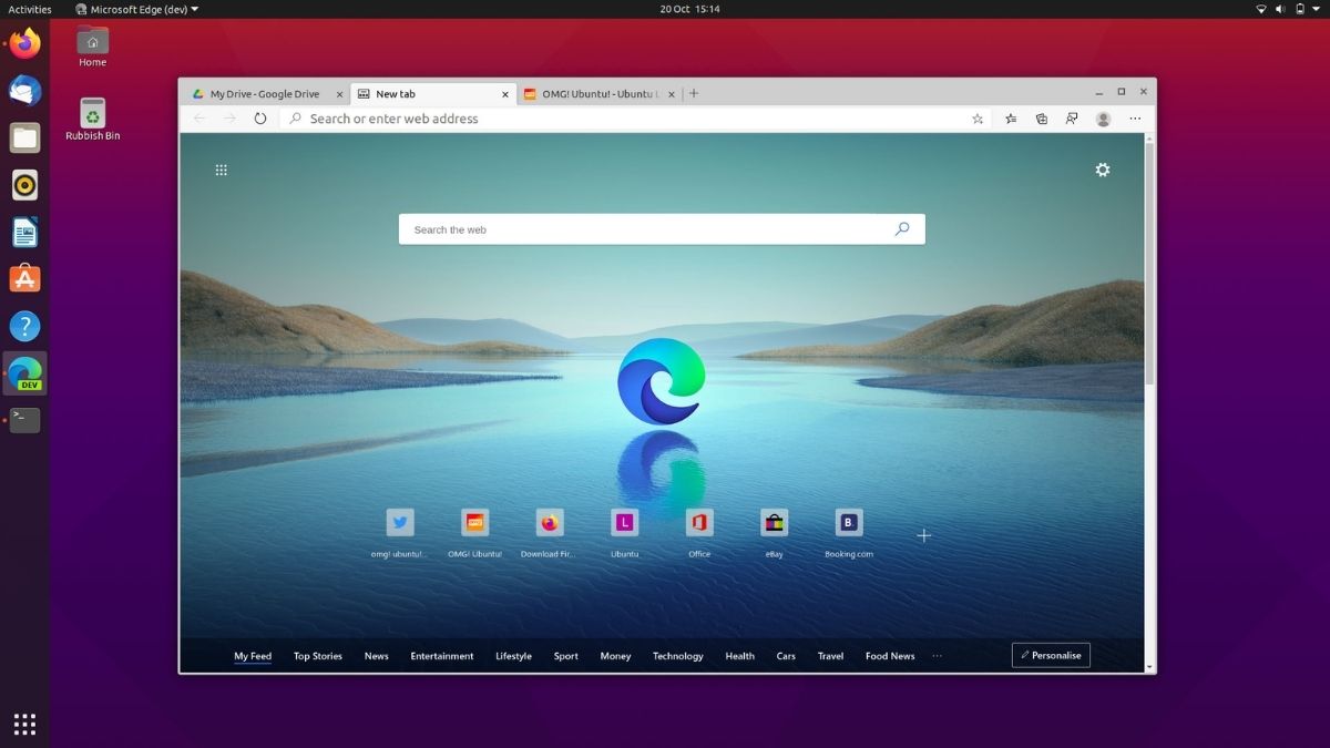 microsoft edge on Ubuntu