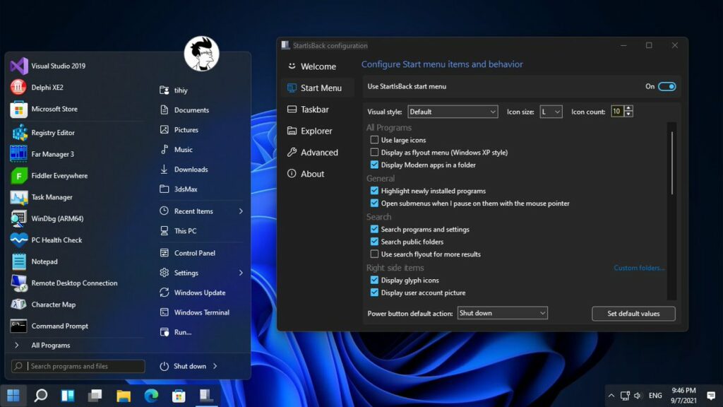 the startallback windows 11 customization app