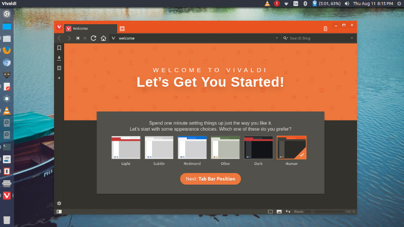 Vivaldi browser for Linux
