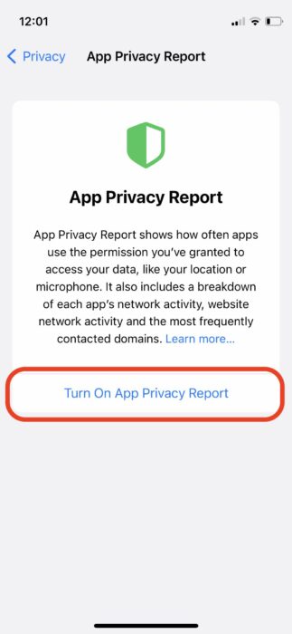 3. Cómo usar el Informe de privacidad de la aplicación en iPhone