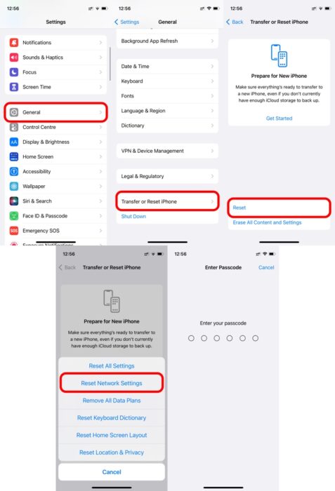 7. Reset network settings to fix iPhone personal hotspot not working