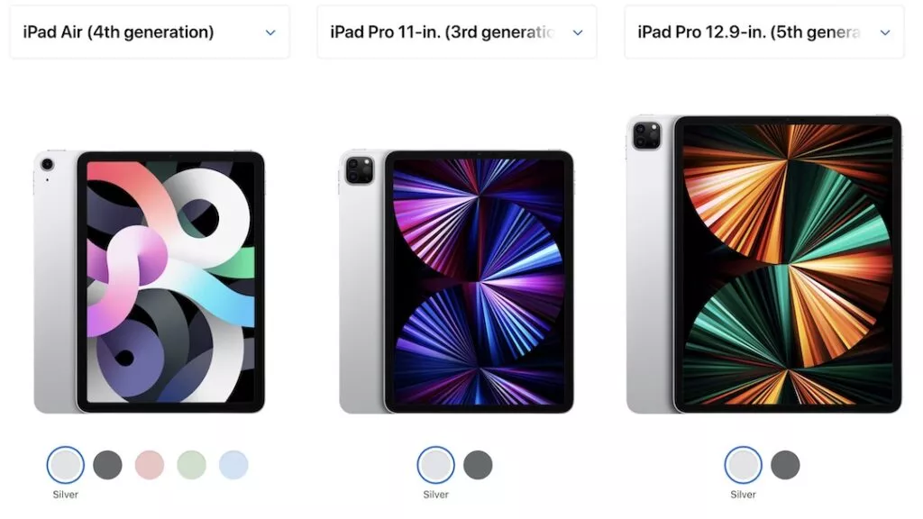 Apple ipad lineup
