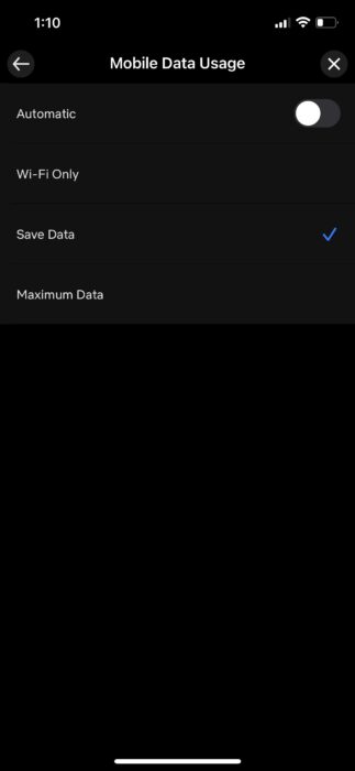 How to save mobile data on Netflix