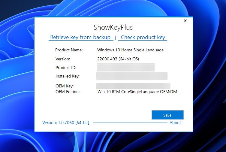 ShowKeyPlus Windows 11 Product key