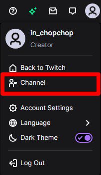 Twitch channel option
