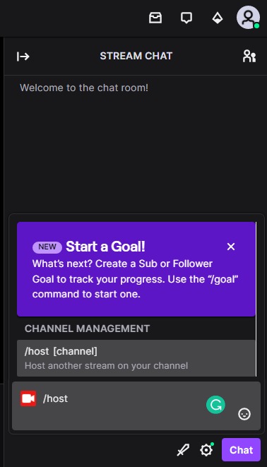 Twitch host command