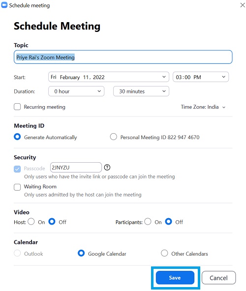 zoom app desktop app schedule meeting