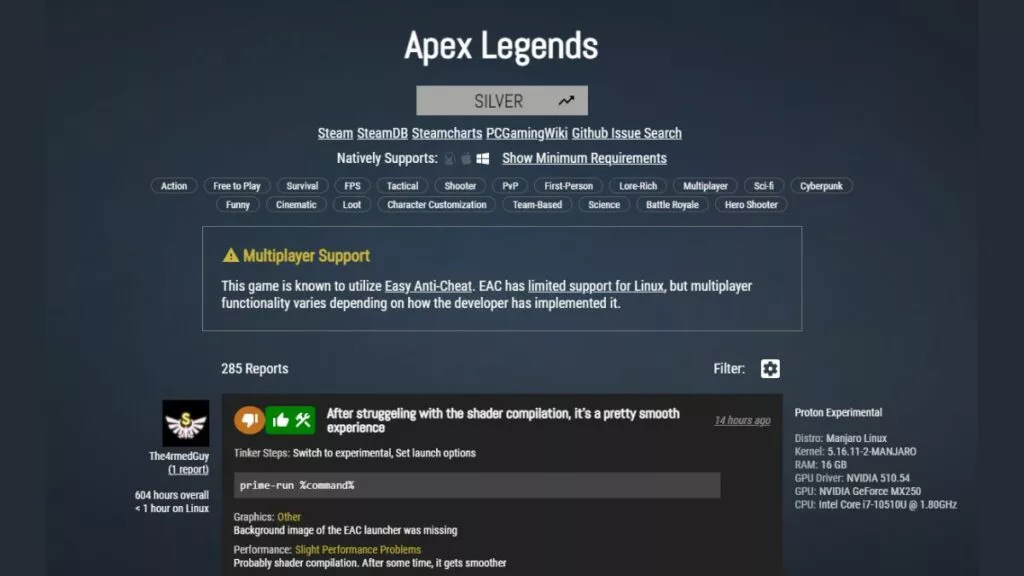 Apex Legends is now playable on Steam Deck