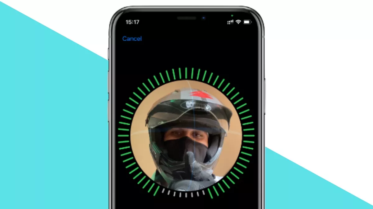 Face ID works with helmet