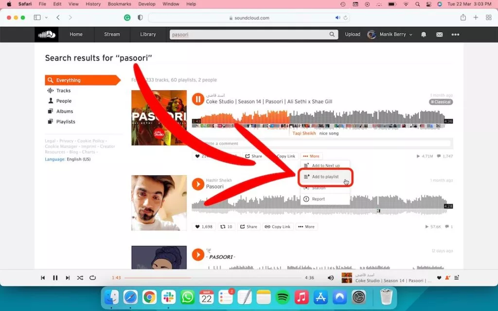 How to create a playlist on SouncCloud from SoundCloud website 2