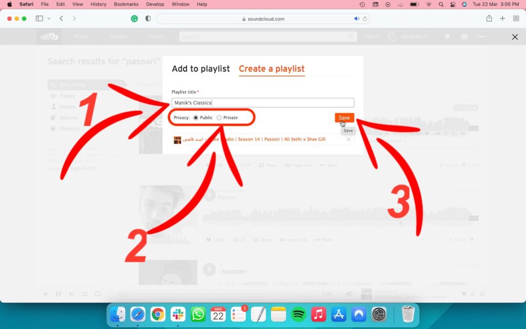 How to create a playlist on SouncCloud from SoundCloud website 4