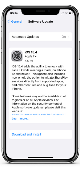 iOS 15.4 update
