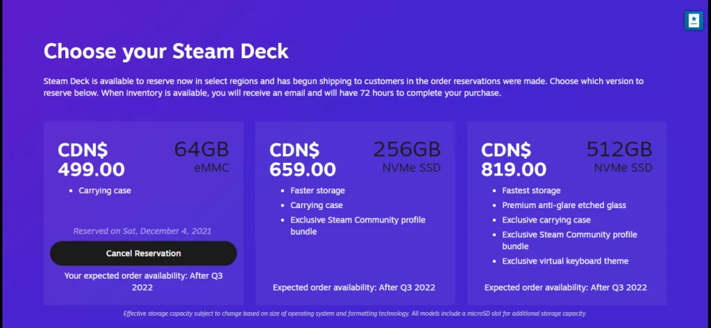 Steam Deck Preorders have moved up

