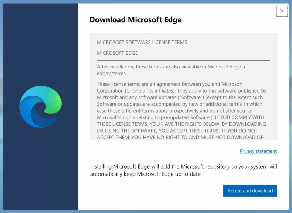Accept edge download terms and conditions
