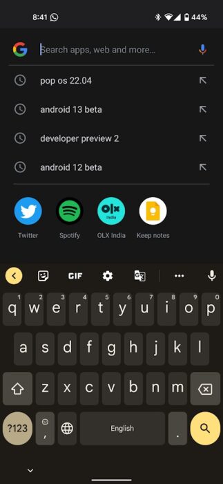 Google search replaces Pixel launcher search