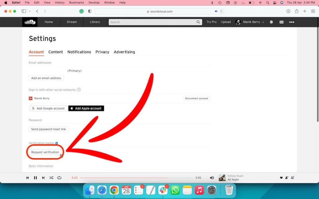 How to get verified on Soundcloud- step 3