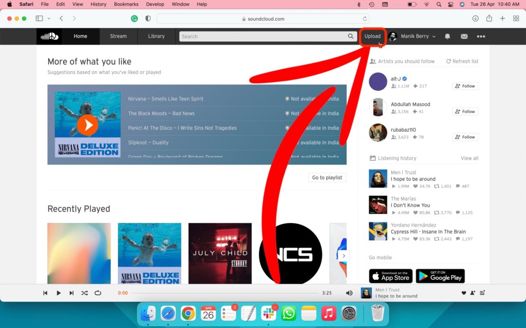 How to upload music to SoundCloud via desktop- 2