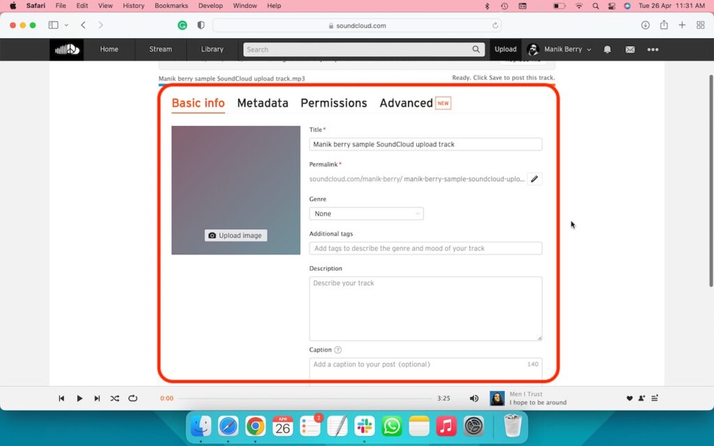 How to upload music to SoundCloud via desktop- 4