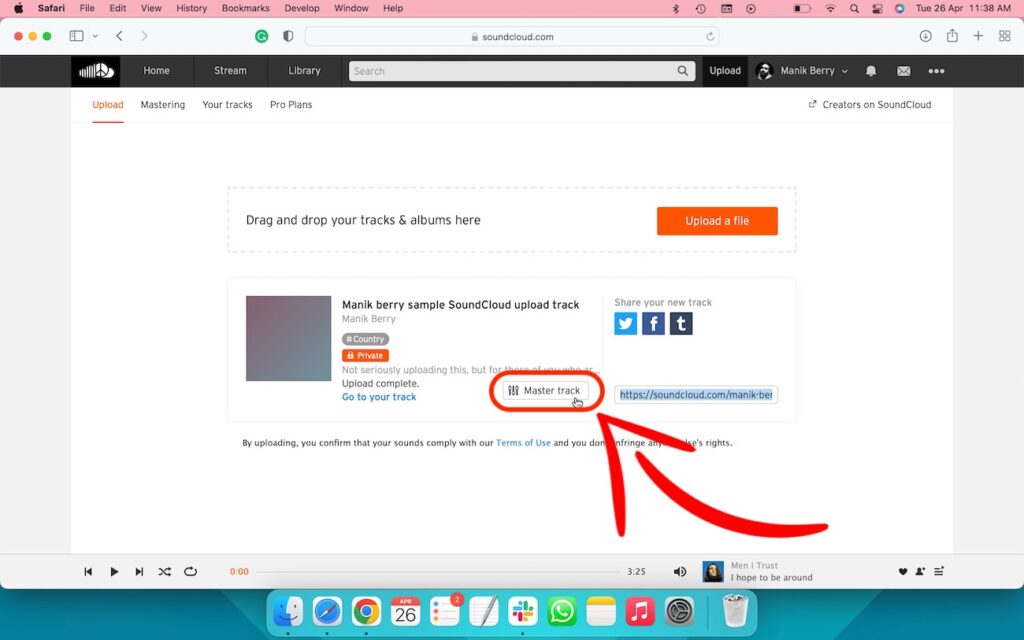 How to upload music to SoundCloud via desktop- 7