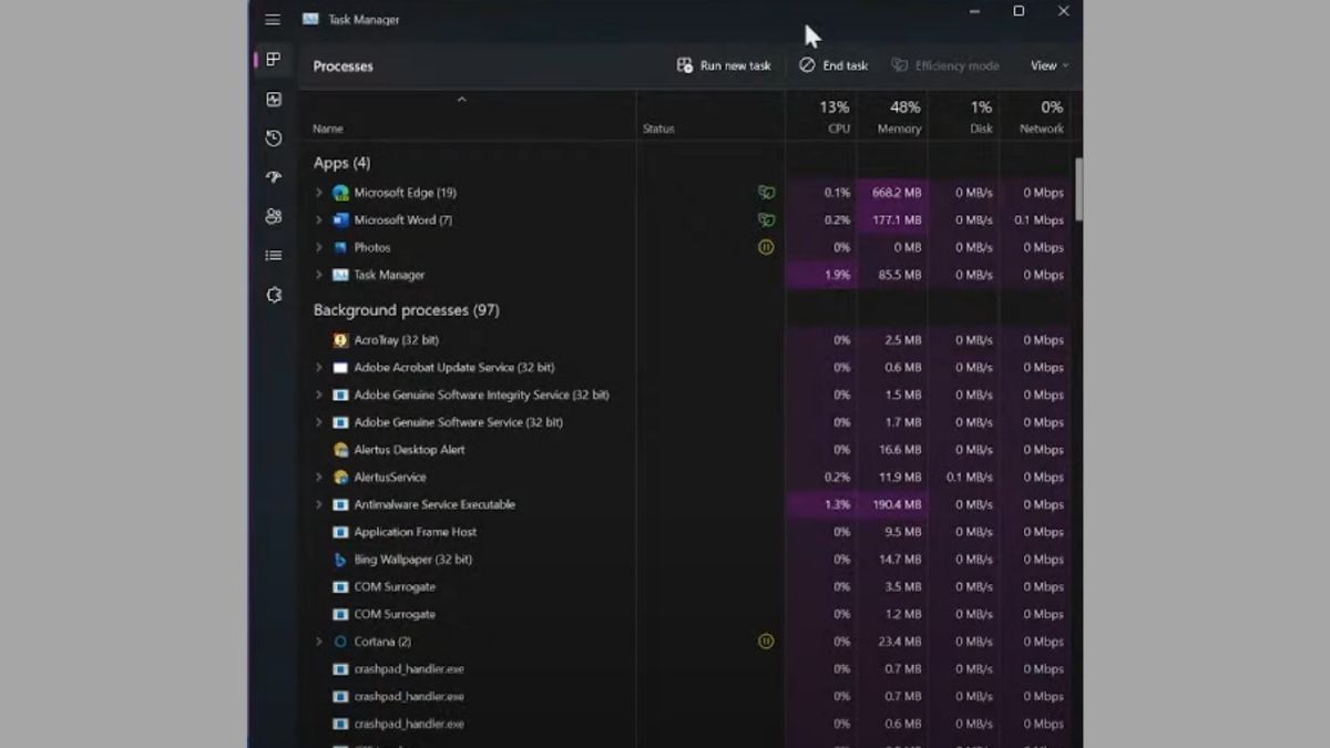 Windows 11 Task Manager Is Getting A Splash Of Colors With News Features