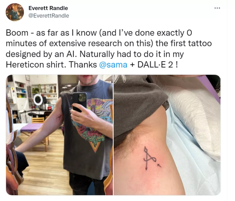Man Gets World's First AI-Designed Tattoo, Made By DALL-E2