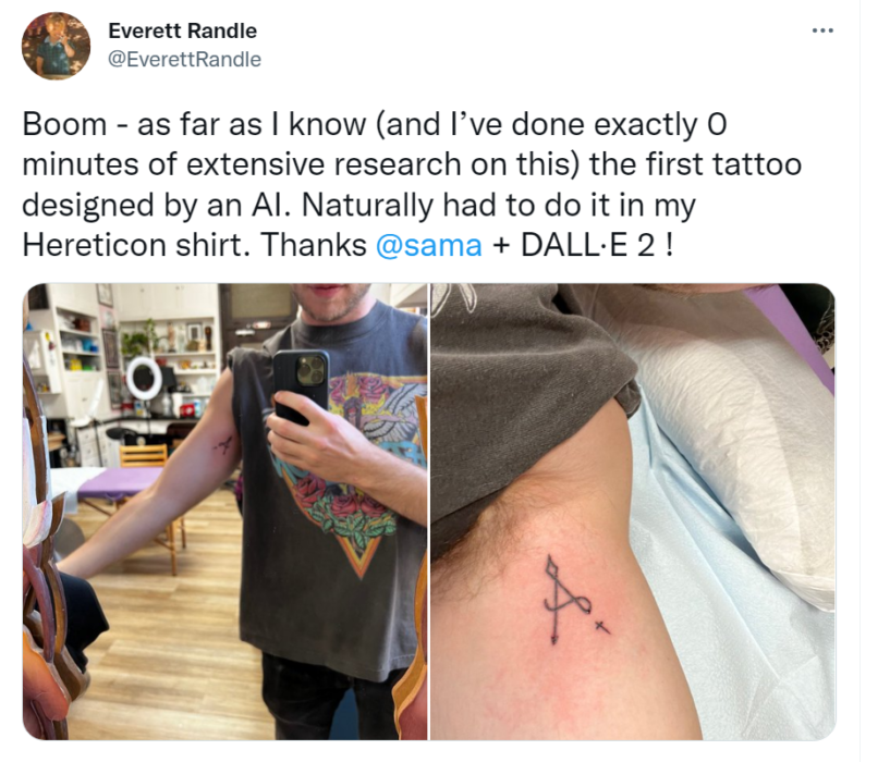 Man Gets World's First AIDesigned Tattoo, Made By DALLE2