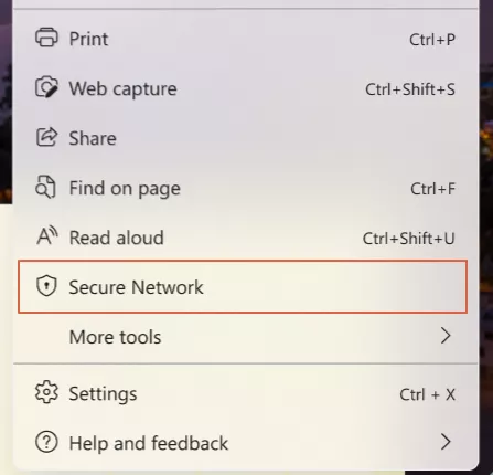 Secure Network in Microsoft Edge