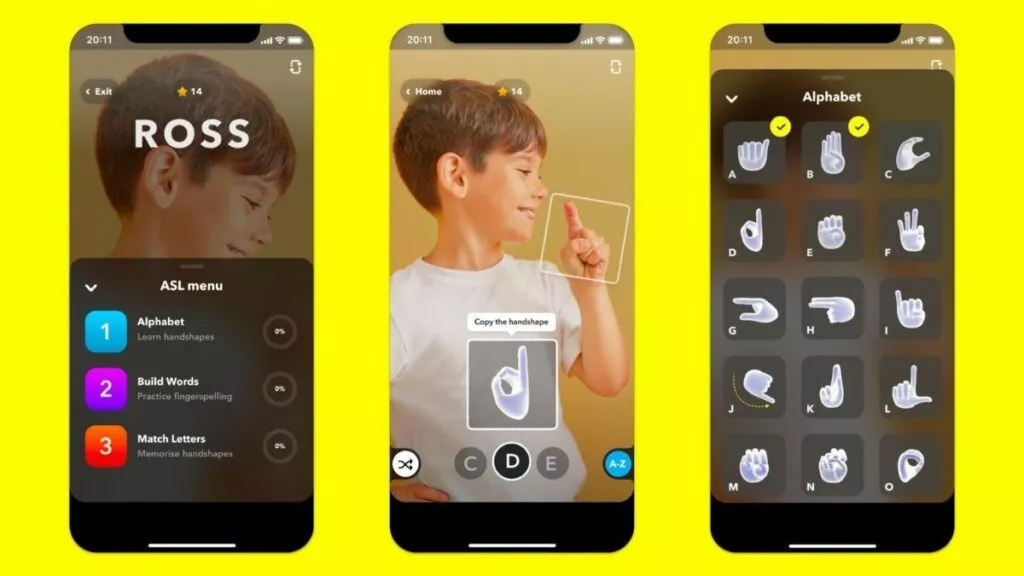 Snapchat ASL Alphabet Lens