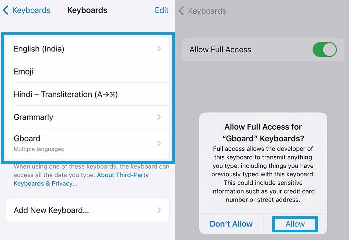 changing default keyboard app in ios