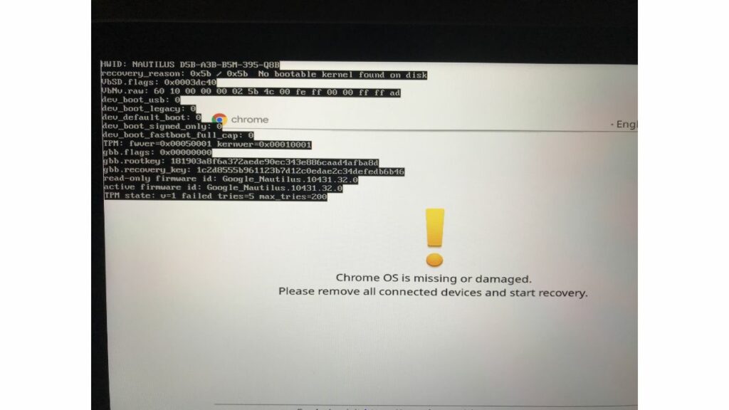 chrome os missing or damaged hisense chromebook